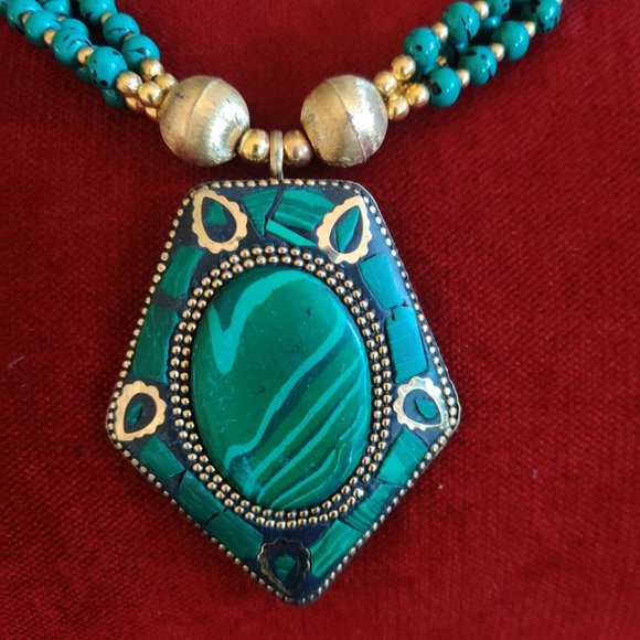 Hand-Made Tibetan Turquoise Necklace - Picture 5 of 5